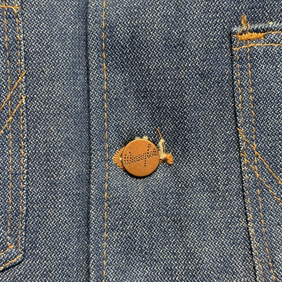 Vintage 70s Wrangler Sherpa Lined Denim Vest Mens XL Blue Jean‎ Puffer Style - Picture 3 of 7
